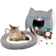 Kit pour chats VOSS.pet Cat "3", lit, abri grotte, 2x jouets pour chats