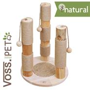 Arbre à chats en bois véritable "Kaiser" de VOSS.pet, colonne griffoir premium, pin massif, 57 cm