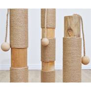 Arbre à chats en bois véritable "Kaiser" de VOSS.pet, colonne griffoir premium, pin massif, 57 cm