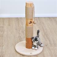Arbre à chats en bois véritable "Stacy" de VOSS.pet - Colonne griffoir premium, pin naturel, 72 cm