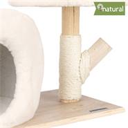 Arbre à chat en bois naturel "Mary" de VOSS.pet - avec niche griffoir design premium, 42cm