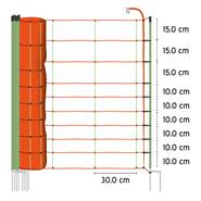 Filet de clôture de VOSS.farming, renforts verticaux, 50 m, 106 cm, 2 pointes