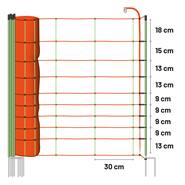 Filet de clôture de VOSS.farming, renforts verticaux, 50 m, 108 cm, 2 pointes