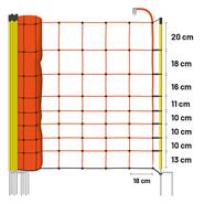 Filet de clôture électrifiable VOSS.farming, 50 m, 108 cm, 2 pointes, piquets jaunes