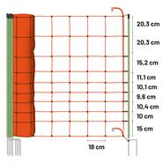 Filet de 50 m, anti-loups 122/2, avec anti-abroutissement + pince anti-loup, protection pour ovins