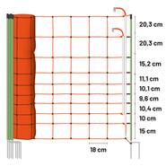 Filet anti-loups de 50 m, filet contre les loups 122/2 avec connexion plus / moins