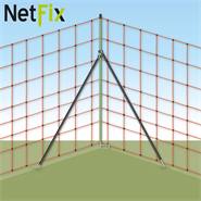 Entretoise robuste "NetFix" VOSS.farming, en fibre de verre, pour hauteur de filet jusqu"à 65 cm