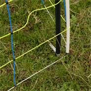 Piquet de renfort pour les filets de clôture, noir, 145 cm, Ø14 mm, galvanisé
