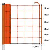 Filet de clôture électrique BASIC de VOSS.farming, pour ovins, 50 m, 90 cm, 1 pointe, orange