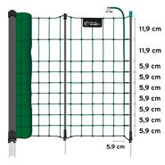 Filet pour petits animaux 25 m, clôture pour les lapins farmNET+ de VOSS.farming, haut. 65 cm, 11 piquets, 1 pointe, vert