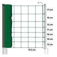 Filet de clôture électrique pour ovins de VOSS.farming classic, 50 m, 90 cm, 14 piquets, 2 pointes, vert
