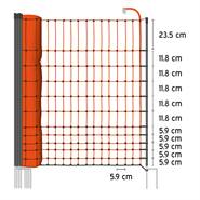 Filet de clôture pour les volailles "classic"  de VOSS.farming, 25 m, 112 cm, 9 piquets, 2 pointes