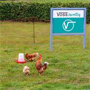 Filet électrifiable farmNET de VOSS.farming, pour volailles, 50 m, 112 cm, 16 piquets, 2 pointes, orange