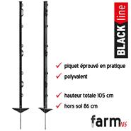 60 piquets pour clôture électrique « farm 105 » de VOSS.farming, 105 cm, noir, PROMOTION !