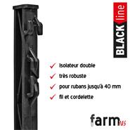 20 piquets pour clôtures électriques « farm 105 » de VOSS.farming, 105 cm, noir