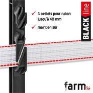 20 piquets pour clôture électrique « farm 156 » de VOSS.farming, 156 cm, noir