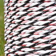 Cordelette pour clôture électrique VOSS.farming 400 m, 3 x 0,25 cuivre + 3 x 0,25 acier inoxydable, blanc/rouge/noir