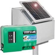 Kit solaire 12 W de VOSS.farming : boîtier antivol + électrificateur de clôture électrique de 12 V GreenEnergy + accessoires