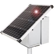 Boîtier antivol solaire 55 W VOSS.farming, clôture électrique, avec piquet support + accessoires