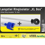 50 x isolateurs annulaires à longue tige "XL Box" de VOSS.farming, isolateurs écarteurs + visseur + boîte