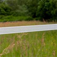 Ruban de clôture électrique VOSS.farming 200 m, 20 mm, 5 x 0,16, acier inoxydable, blanc