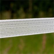 5x rubans de clôture électrique VOSS.farming, 200 m, 20 mm, 5 x 0,16 acier inoxydable, blanc (avec 5 connecteurs et panneau de signalisation)