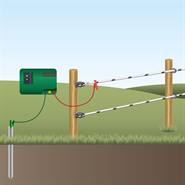 Câble de raccordement clôture VOSS.farming avec pince crocodile, 100 cm, vert, oeillet M8