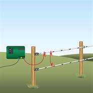 Câble de raccordement clôture VOSS.farming avec 2 pinces crocodiles robustes, 60 cm, rouge