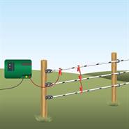Câble de raccordement clôture VOSS.farming avec 3 pinces crocodiles robustes, rouge
