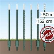 50 x piquets métalliques en T de VOSS.farming pour clôtures fixes, 152 cm