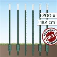 200 x piquets métalliques en T de VOSS.farming pour clôtures fixes, 182 cm