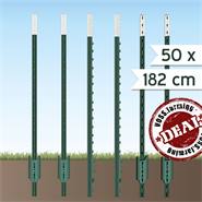 50 x piquets métalliques en T de VOSS.farming pour clôtures fixes, 182 cm