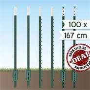 100 x piquets métalliques en T de VOSS.farming pour clôtures fixes, 167 cm