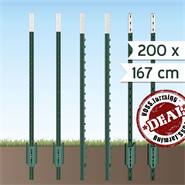 200 x piquets métalliques en T de VOSS.farming pour clôtures fixes, 167 cm