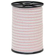 Ruban de clôture électrique 200 m, 10 mm, 1 x 0,3 cuivre + 3 x 0,2 acier inoxydable, blanc-rouge 3***