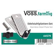 Kit de plaques en acier inoxydable pour clôture électrique de VOSS.farming, complet, avec vis papillon