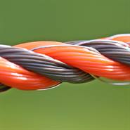 Cordelette pour clôture électrique VOSS.farming de 400 m, 3 x 0,3 cuivre + 3 x 0,3 acier inoxydable, orange/marron