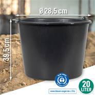 Seau de chantier, seau d’écurie 20 l, robuste, avec anse &amp; graduation