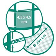 Filet à foin de VOSS.farming pour balles de foin rondes - Ø 2,50 m, maillage 4,5 x 4,5 cm