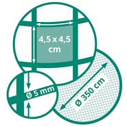 Filet à foin de VOSS.farming pour balles de foin rondes - Ø 3,50 m, maillage 4,5 x 4,5 cm