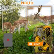 Caméra pour la faune "LUNIOX VC24", piège photo 24MP + Vidéo HD, avec carte SD 16GB