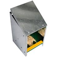 Distributeur automatique de nourriture pour volaille avec couvercle incliné, galvanisé (2,5 kg)