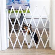 Barrière accordéon pour chiens « Stop Fix », barrière de porte pour chiens, extensible env. 60-110cm, blanc