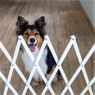 Barrière accordéon pour chiens « Stop Fix », barrière de porte pour chiens, extensible env. 60-110cm, blanc