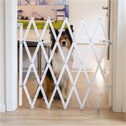 Barrière accordéon pour chiens « Stop Fix », barrière de porte pour chiens, extensible env. 60-110cm, blanc