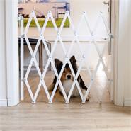 Barrière accordéon pour chiens « Stop Fix », barrière de porte pour chiens, extensible env. 60-110cm, blanc