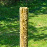 8 x Piquet rond en bois VOSS.farming, piquet de clôture, traitement autoclave classe 4, 150 cm x 50 mm
