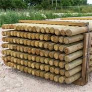 119 x piquet en bois rond VOSS.farming, piquet de clôture en bois, traitement autoclave, classe d´utilisation 4, 150 cm x 60 mm