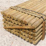 55 x piquet en bois rond de VOSS.farming, piquet de clôture en bois, traitement autoclave, classe d´utilisation 4, 200cm x 100mm