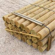 24 x piquet en bois rond de VOSS.farming, piquet de clôture en bois, traitement autoclave, classe d´utilisation 4, 200cm x 140mm